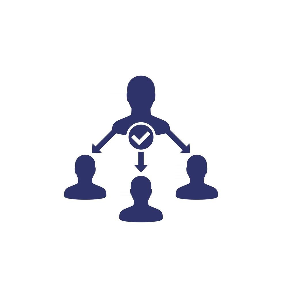 delegate, task delegation icon, vector