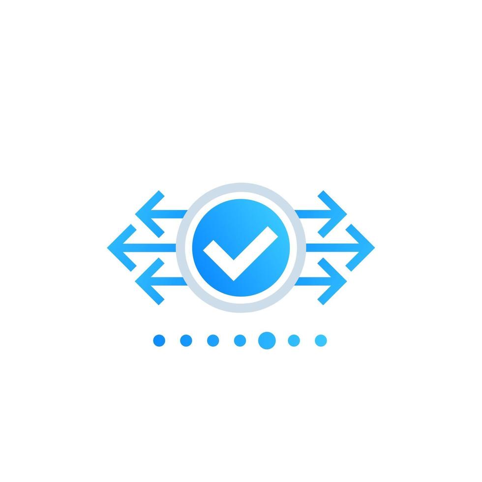 checkmark with arrows vector element