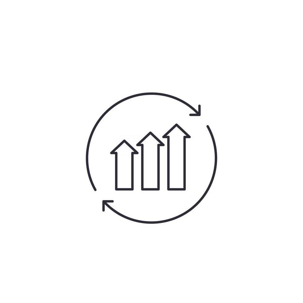 continuous growth, line vector icon
