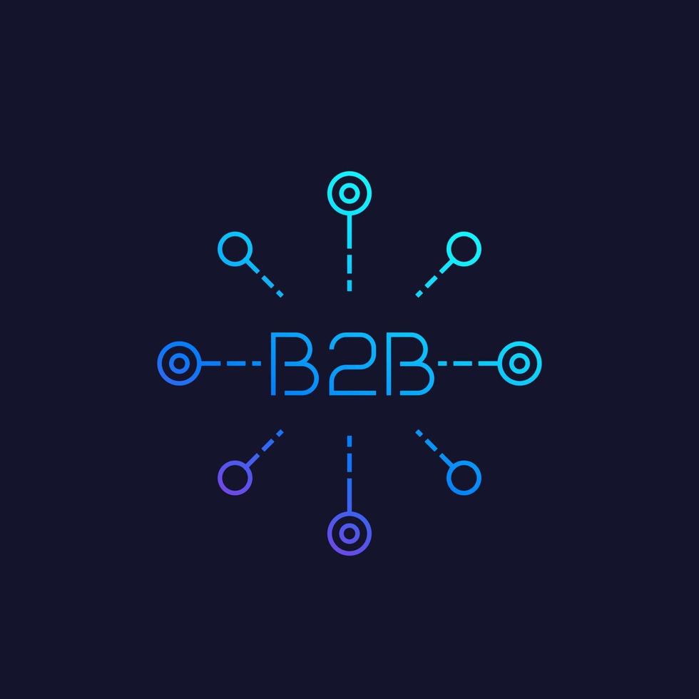 B2B commerce concept, line icon vector