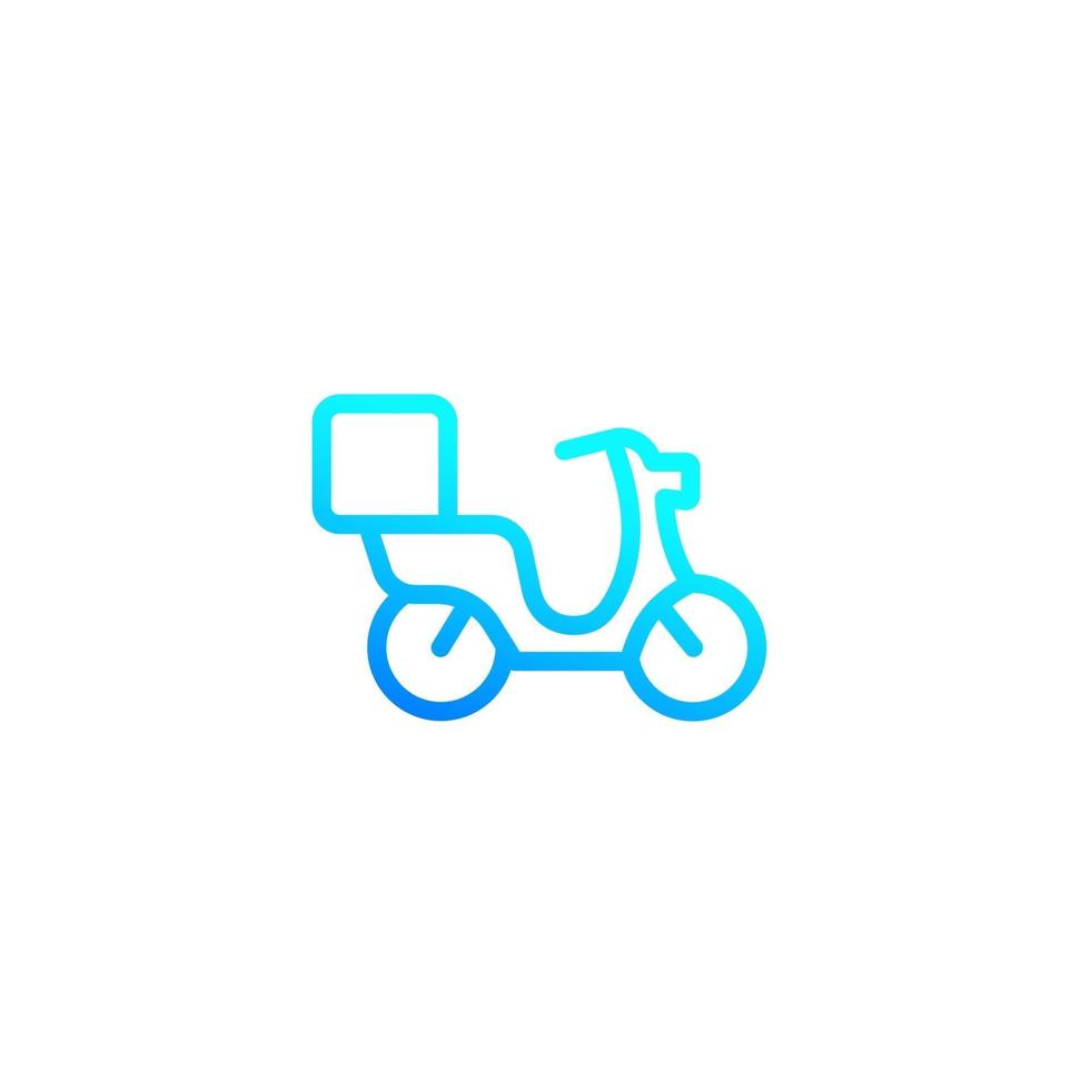 icono de vector de entrega de comida con scooter