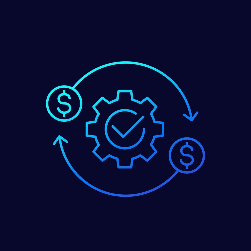 costs optimization and production efficiency, line icon vector