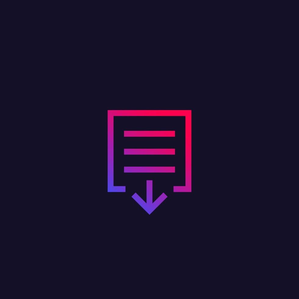 document download icon, vector