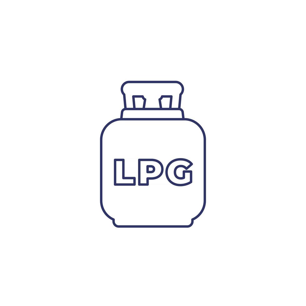 LPG tank, gas cylinder line icon vector