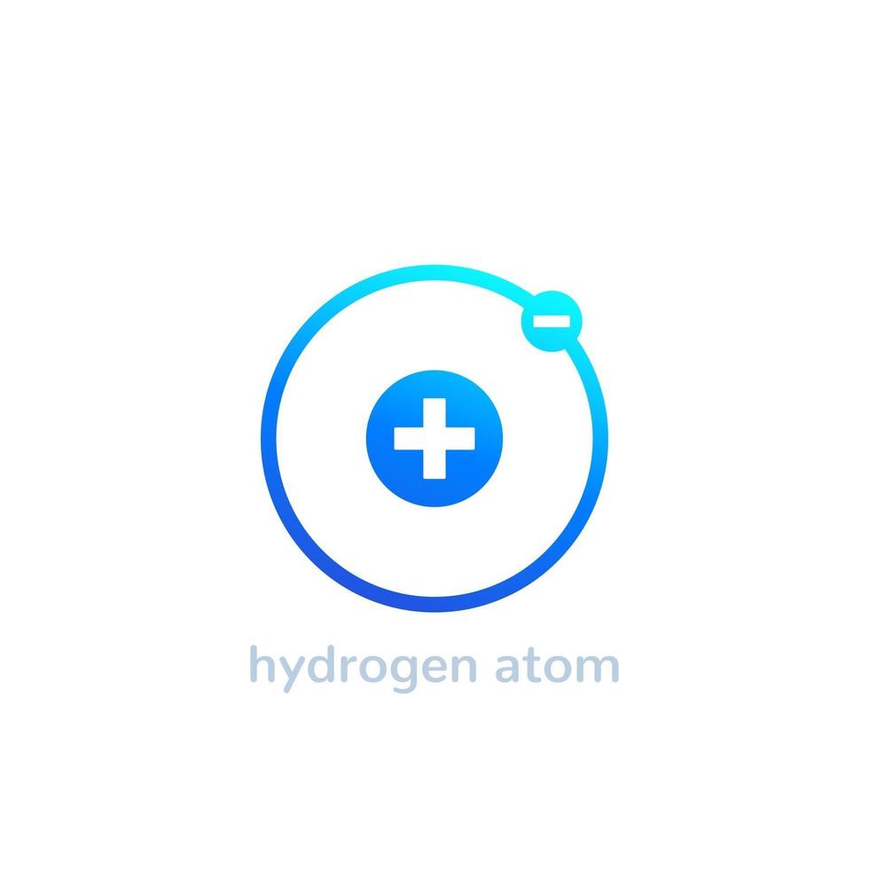 hydrogen atom icon on white vector