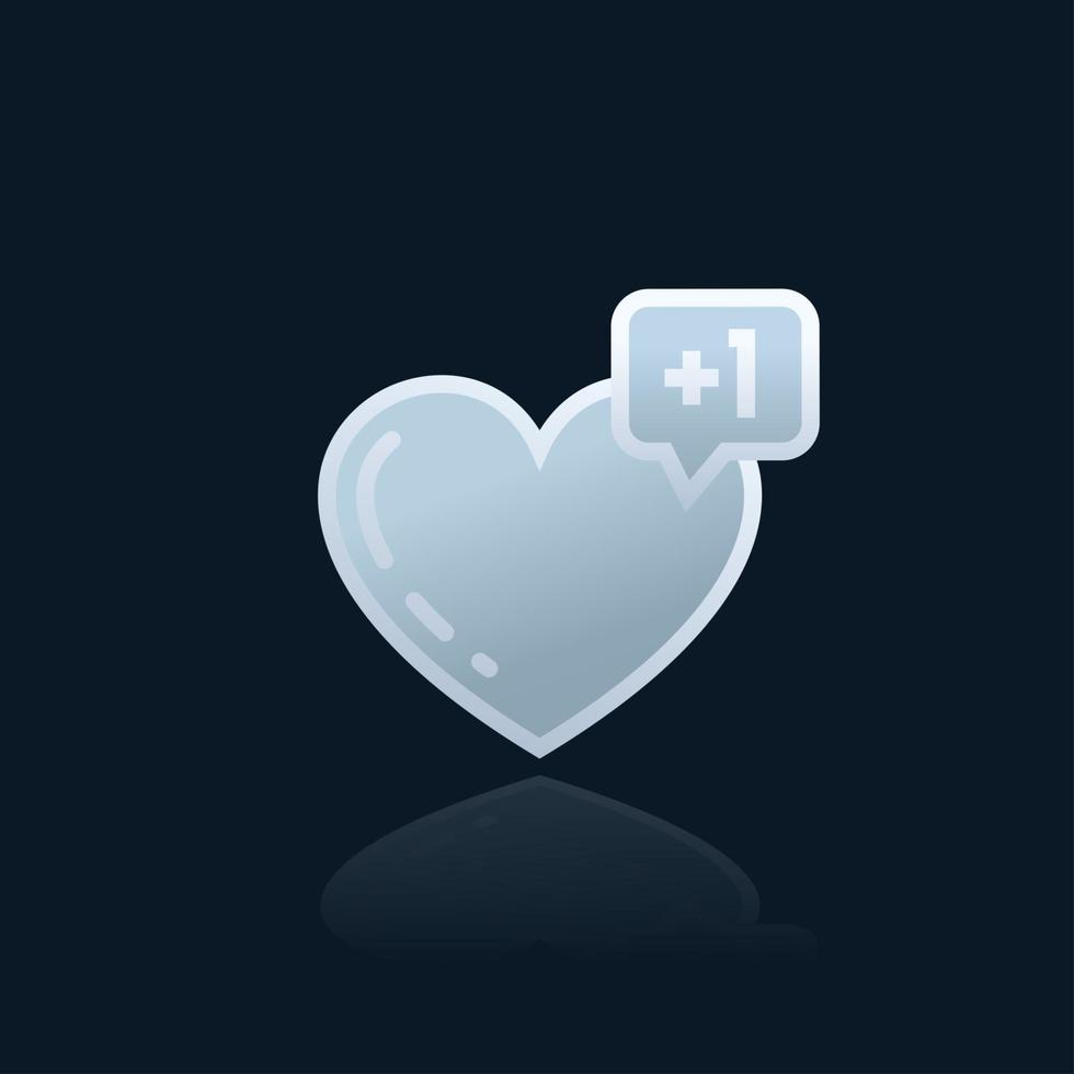 heart like with notification vector icon