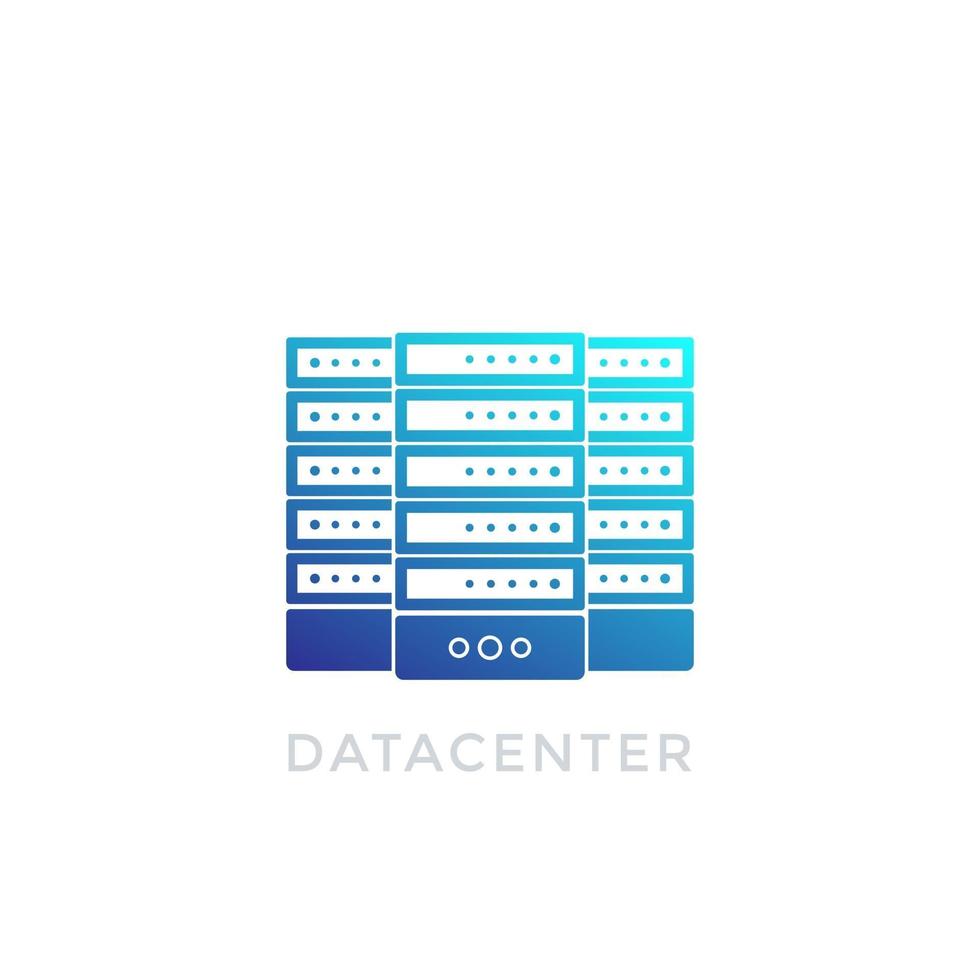 icono de vector de centro de datos en blanco