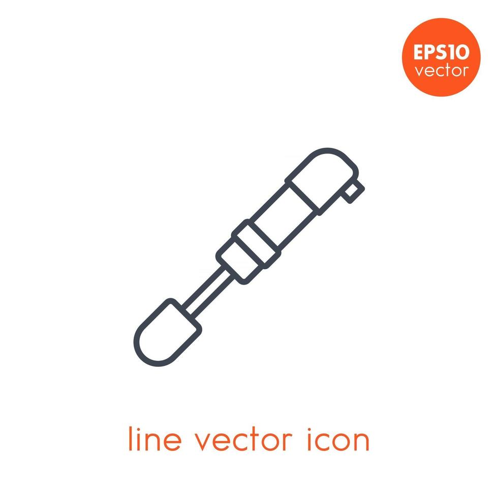 Bicycle pump vector icon on white, linear