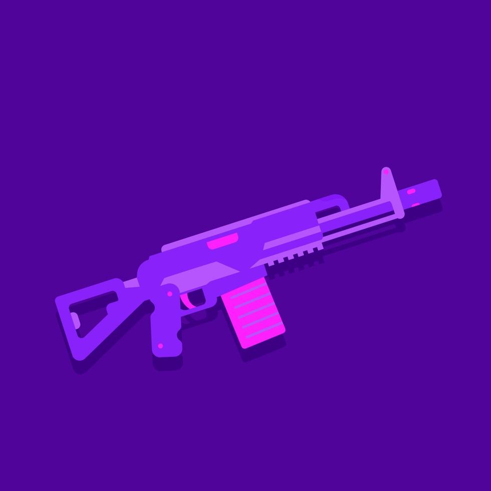 assault rifle, automatic gun in vivid color vector