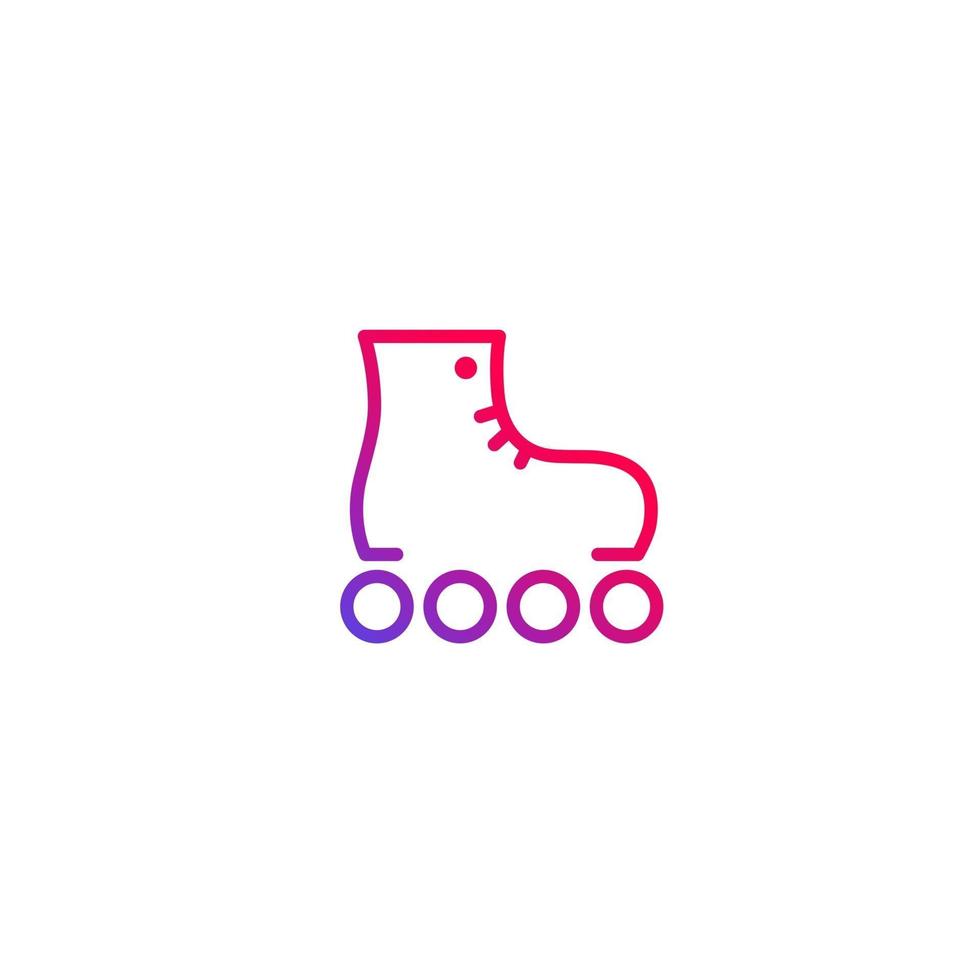 Roller skates vector logo, line icon