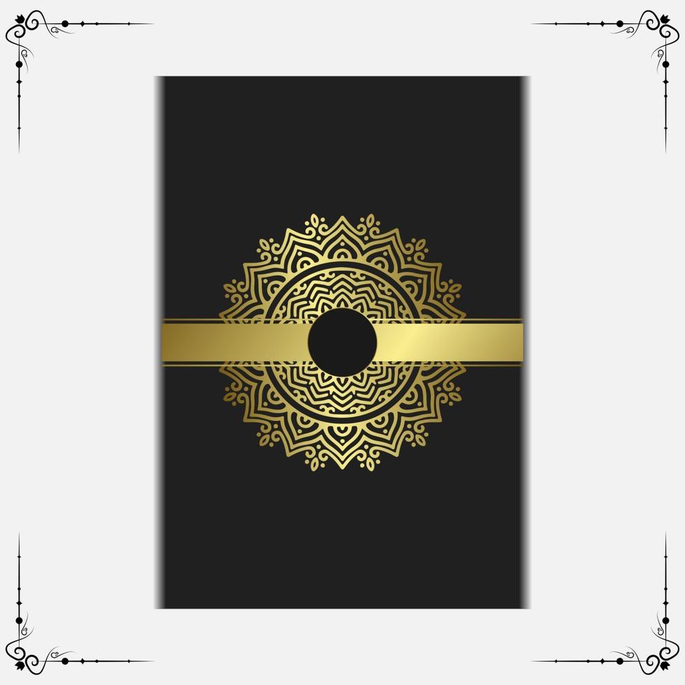 Fondo adornado de mandala dorado de lujo para invitación de boda, portada de libro con estilo de elemento mandala vector libre vector gratuito