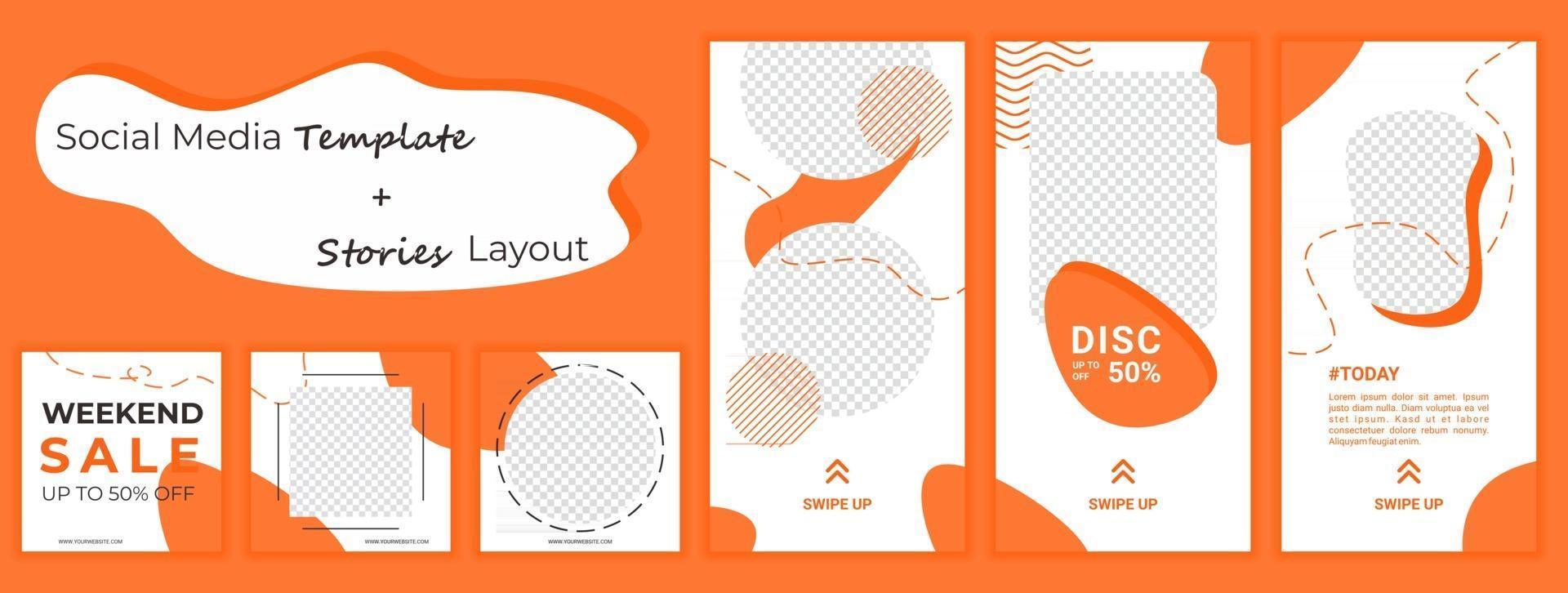 Set of Editable minimal square banner template. Colorful background color with stripe line shape. Suitable for social media post and web internet ads vector