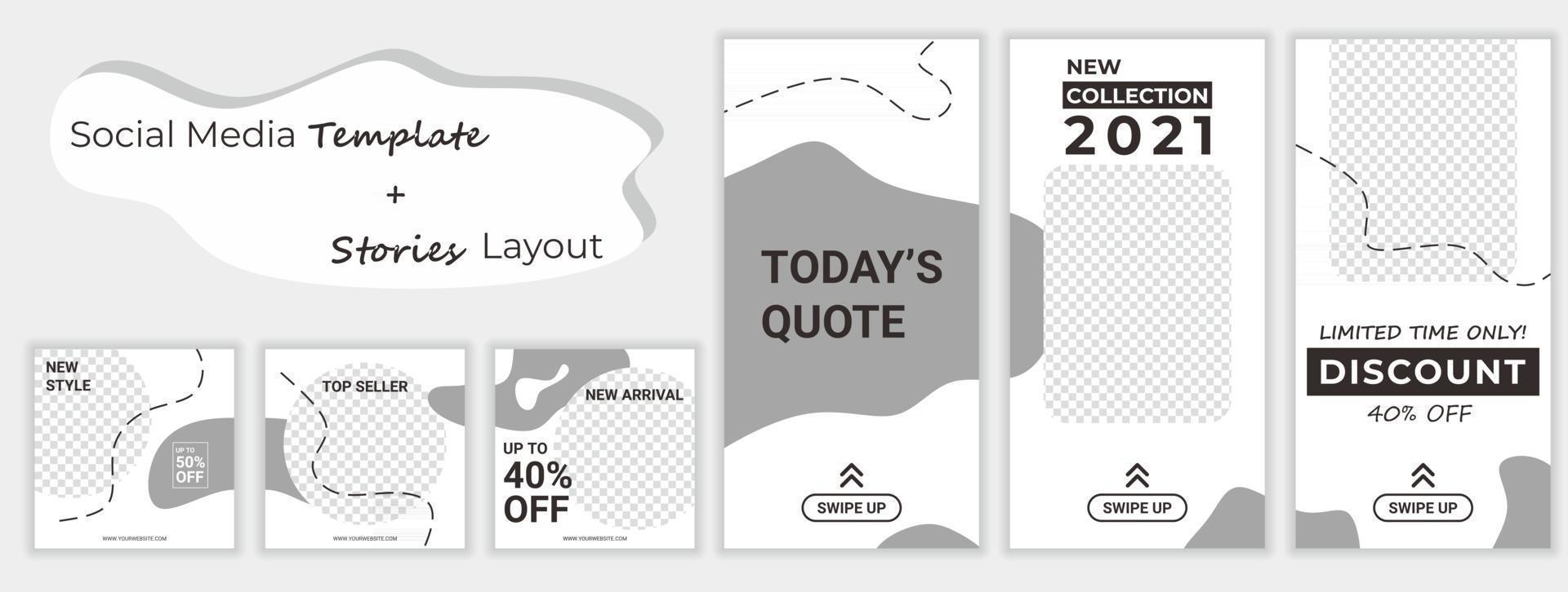Set of Editable minimal square banner template. Colorful background color with stripe line shape. Suitable for social media post and web internet ads vector