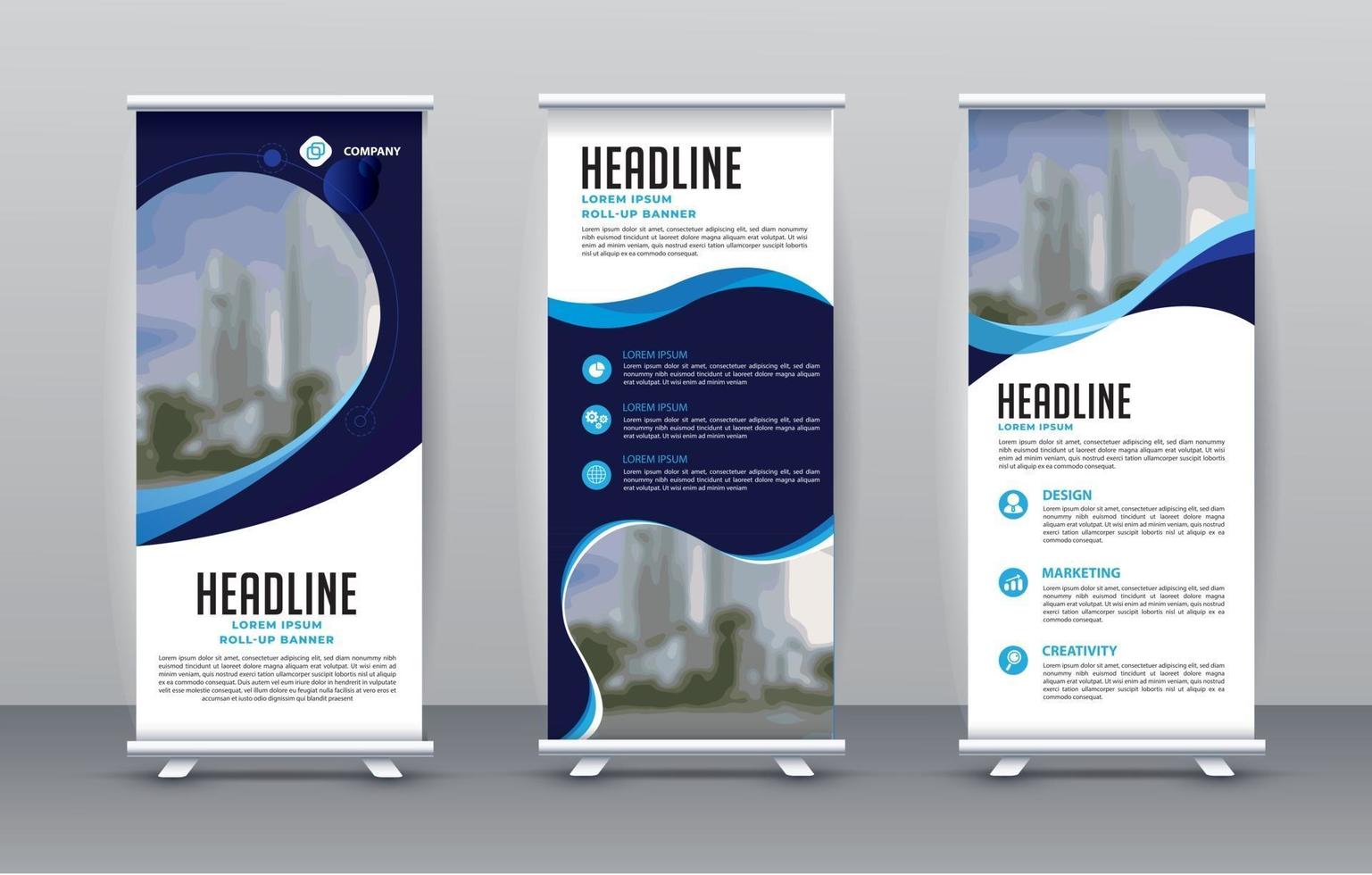 roll up design template for banner advertising vector