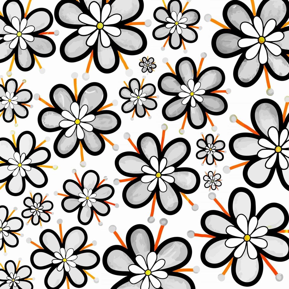 Grey Watercolor Daisy Flower Paper vector