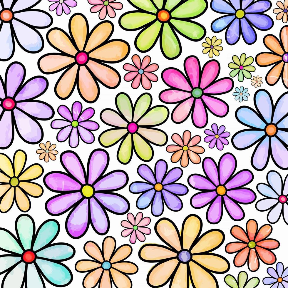 Colorful Watercolor Daisy Flower Paper vector