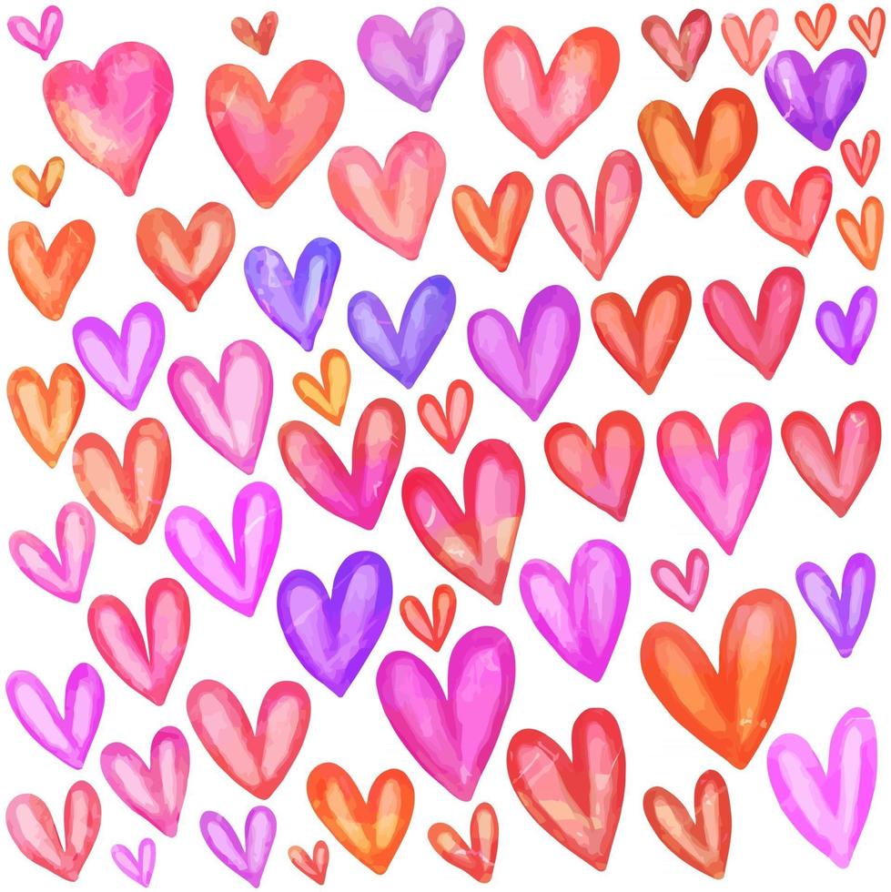 Watercolor Pink Love Heart Pattern vector