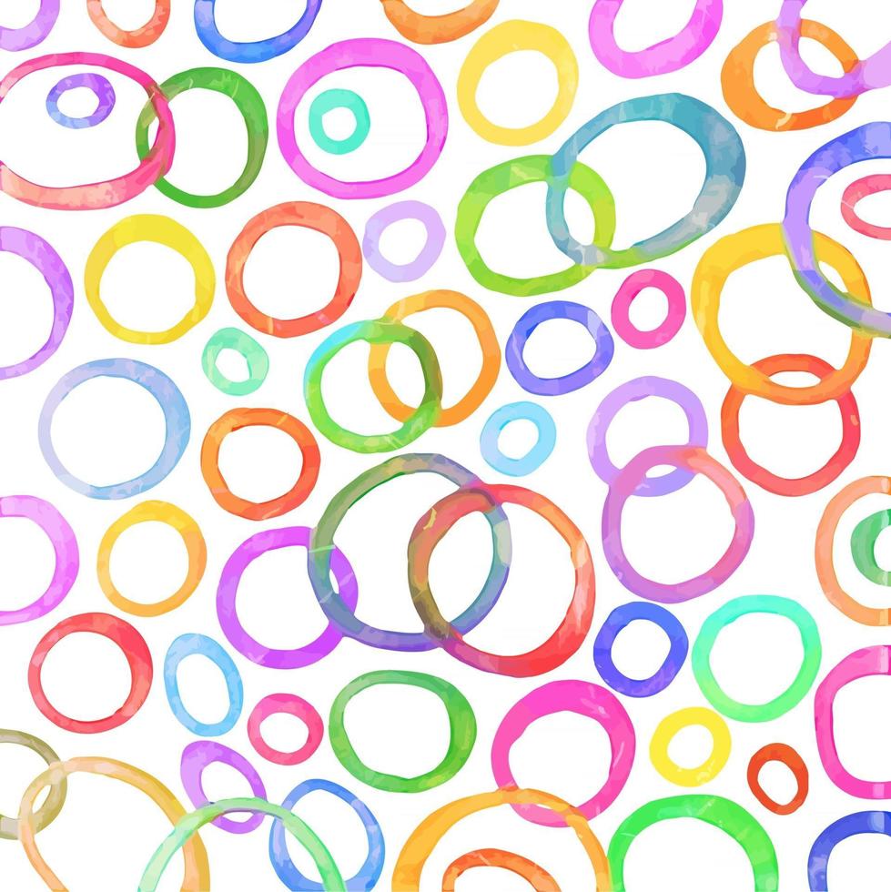 Watercolor Rainbow Retro Rings vector