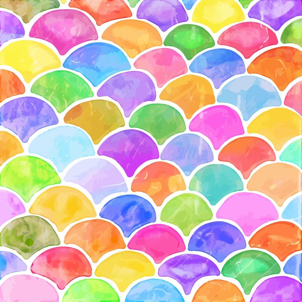 Watercolor Scallop Shell Pattern vector