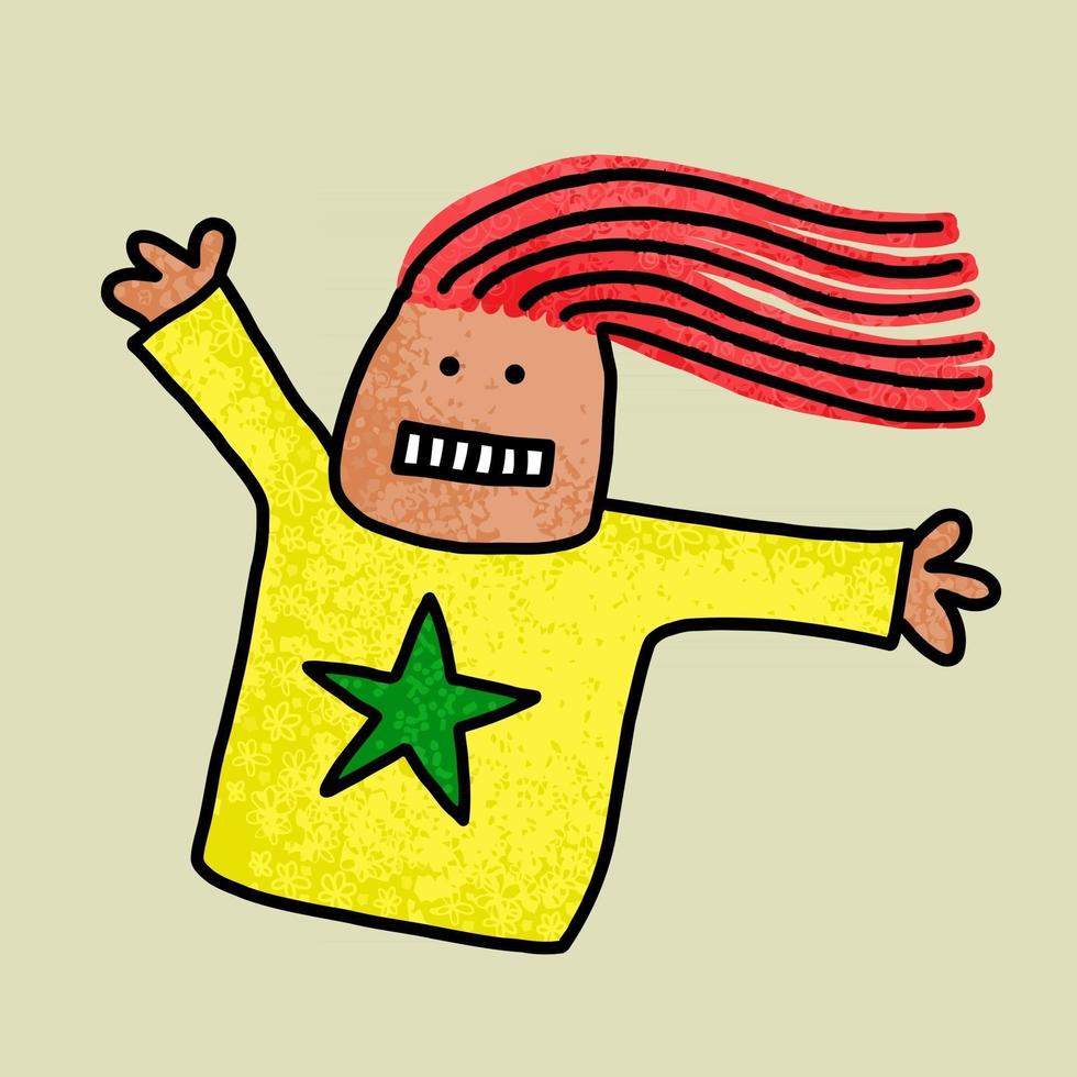 Funny Doodle Character Portrait vector