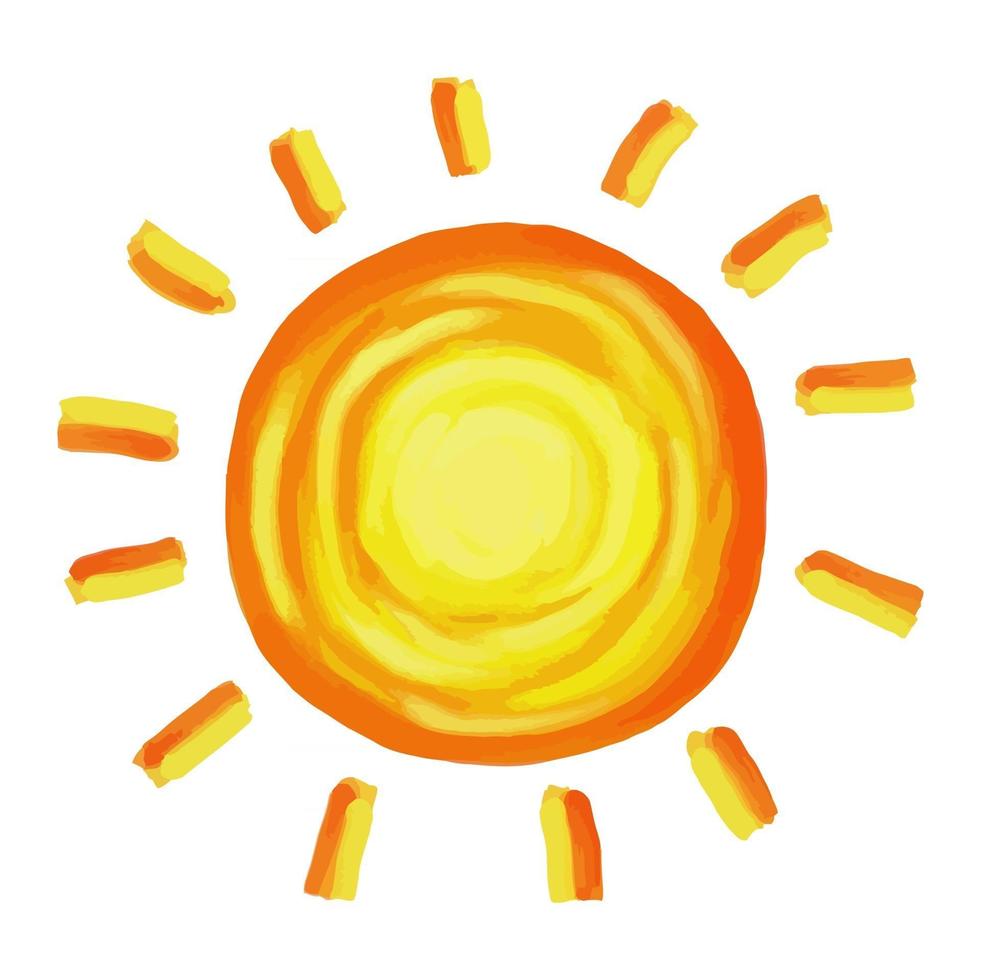 Painted Shabby Chic Yellow Sun vector