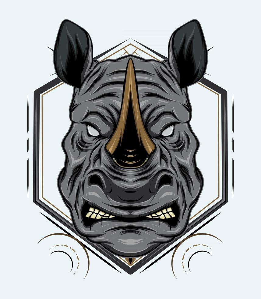 vector rhino mascot design