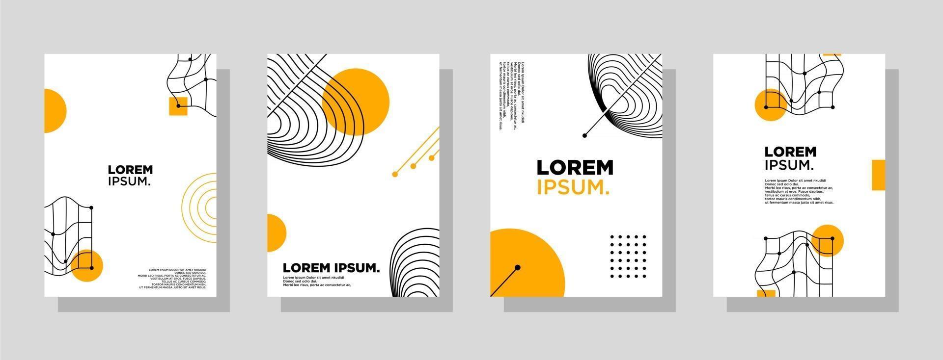 Set of neo memphis geometric style covers. Collection of cool bright covers. Abstract aesthetic line linear shapes compositions Vector. vector