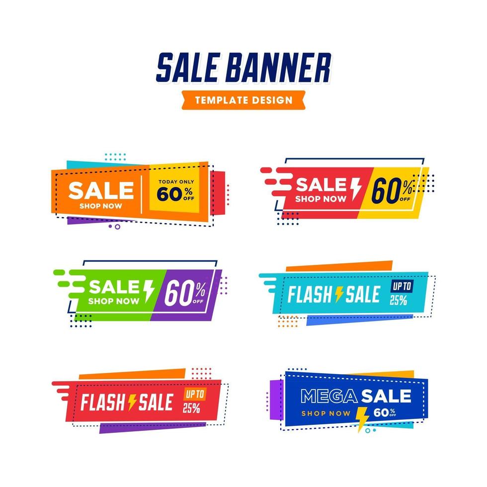 Modern big Sale Banner discount only today off for Business promotion,colorful fun Poster and flyer template. Vector set collection