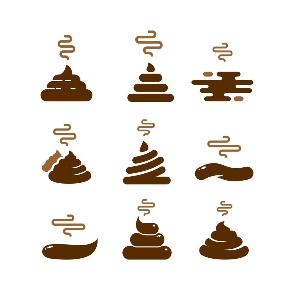 brown poop icon in trendy line style. vector image. Stinky Dog Poop logo symbol sign. Cartoon style poo. Vector illustration image. chocolate cream collection Isolated on white background