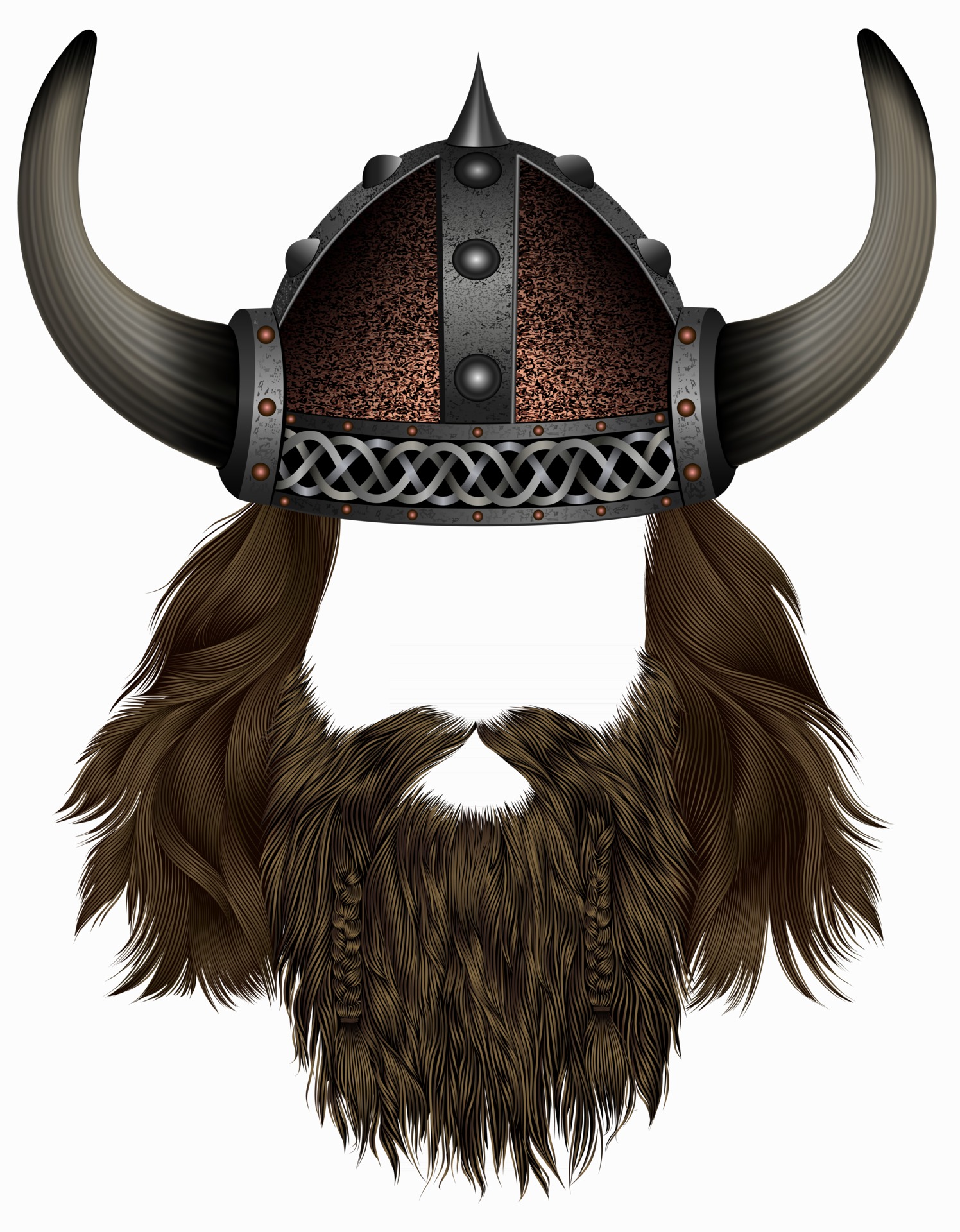 Vikingo En Casco Con Cuernos Peluca De Máscara Pelo De Hombre Con