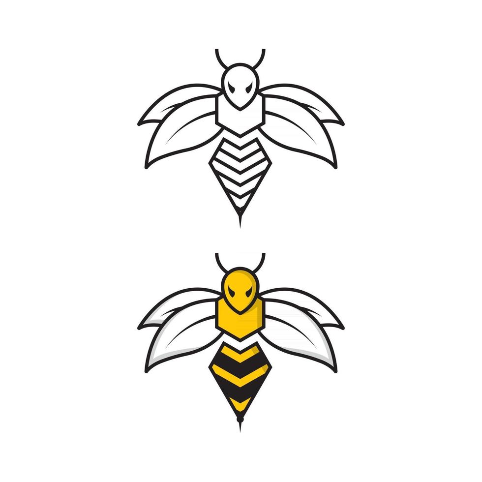 Bee animal logo design template vector