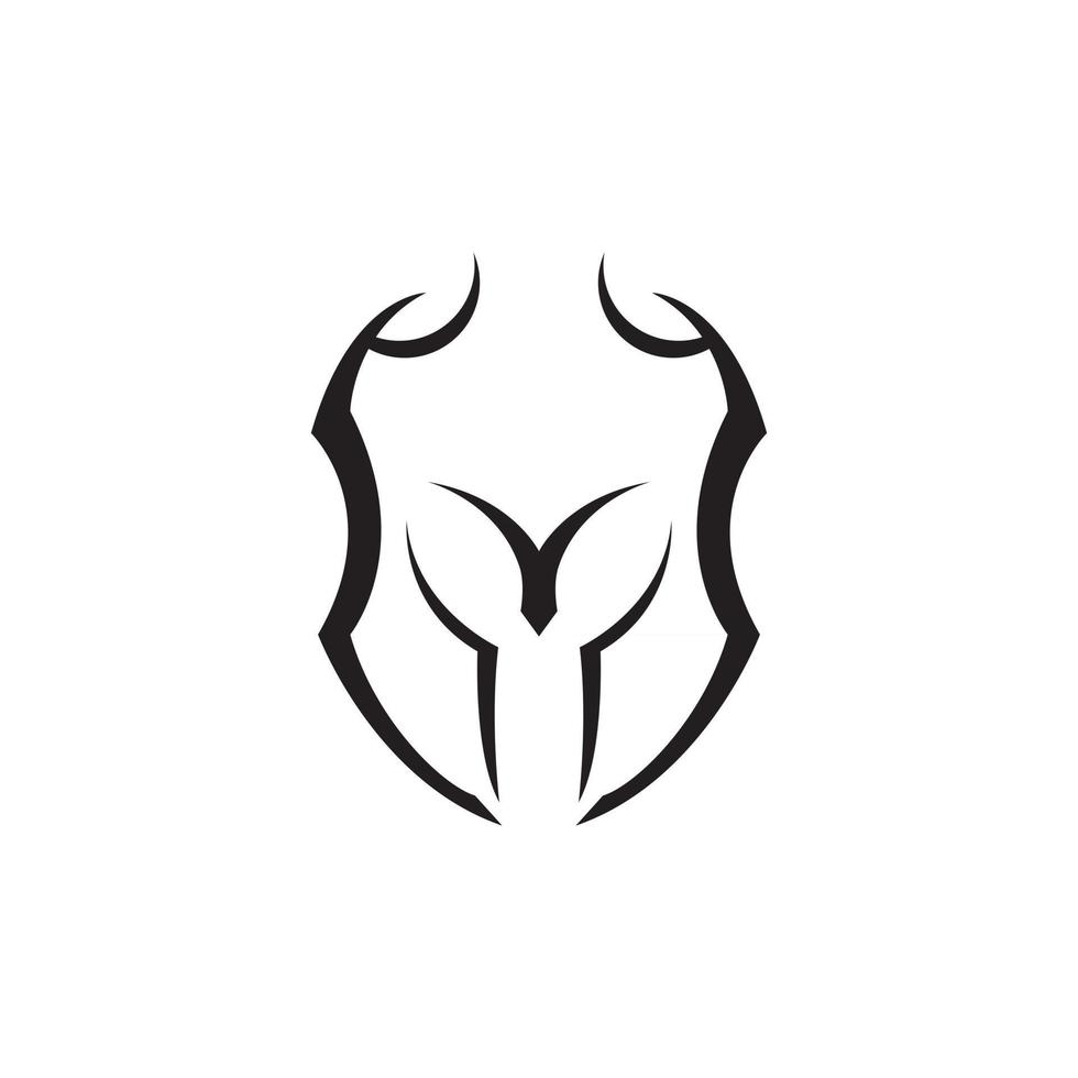 diseño de vector de logotipo de casco espartano