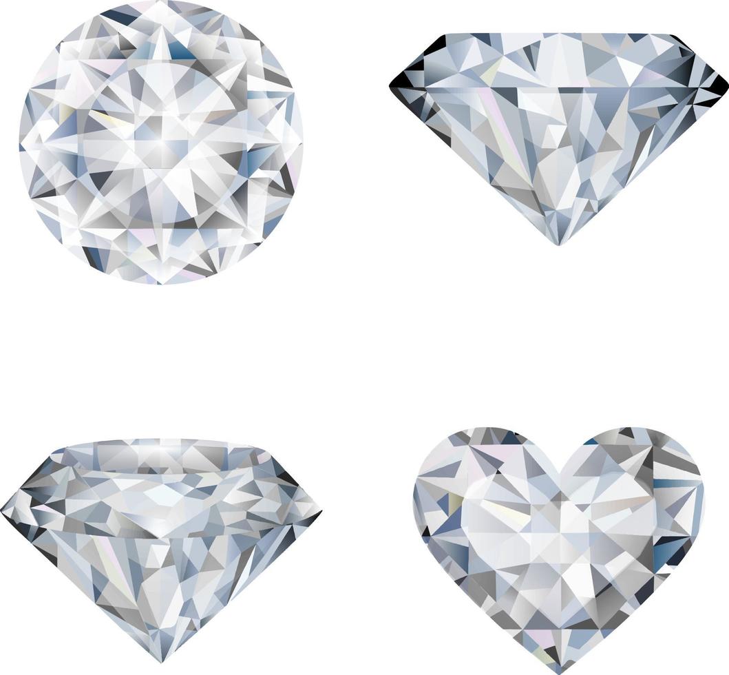 Set of diamonds vector