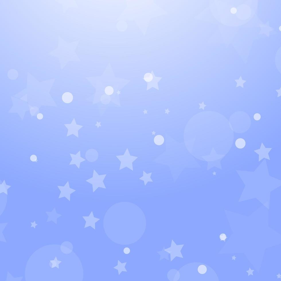 Christmas colorful abstract background with circles and stars of different sizes. Simple flat vector illustration.
