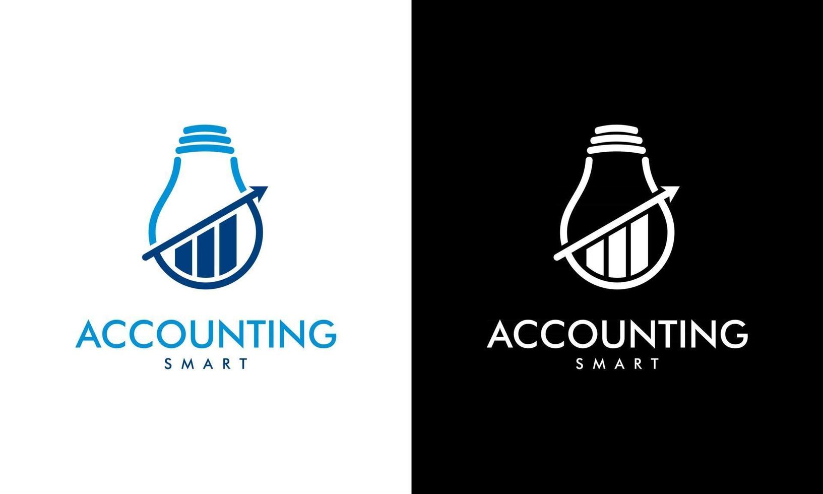 Smart Accounting and Finance Logo Concept Bulb Vector Illustration Graphic Design