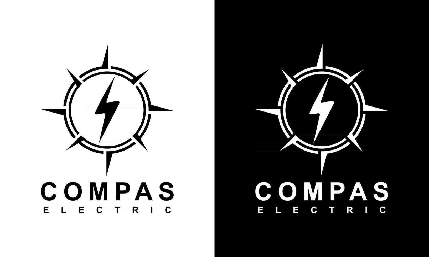 Ilustration vector graphic of  Creative Compass Concept Cloud Electrical lightning thunder bolt flash icon logo