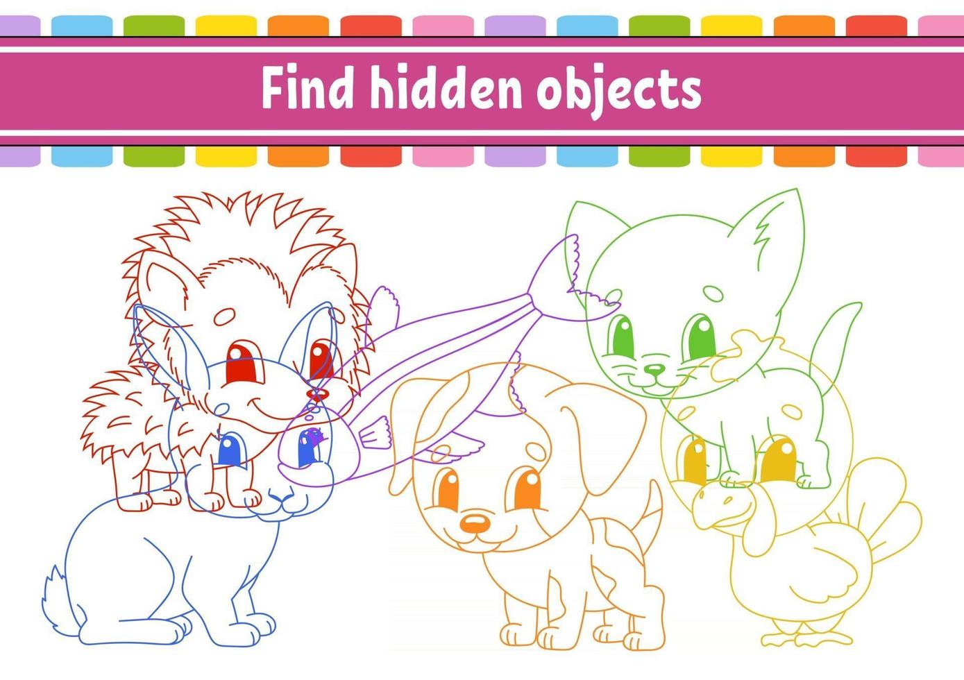 Find and count. Education developing worksheet. Activity page with pictures. Puzzle game for children. Logical thinking training. Isolated vector illustration. Funny character. Cartoon style.