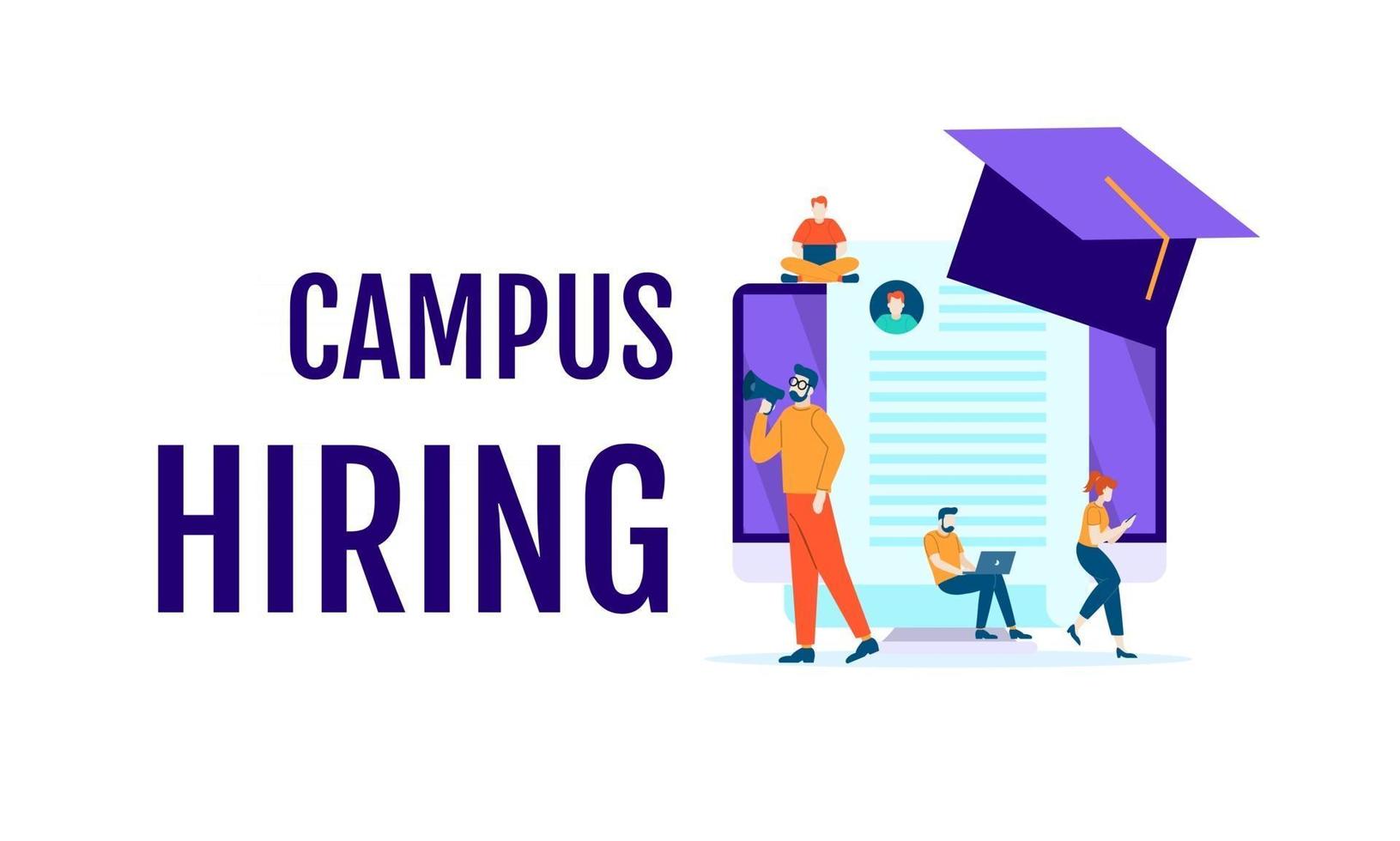 hiring announcement scholar vector illustration concept template design can be use for presentation web banner UI UX landing page