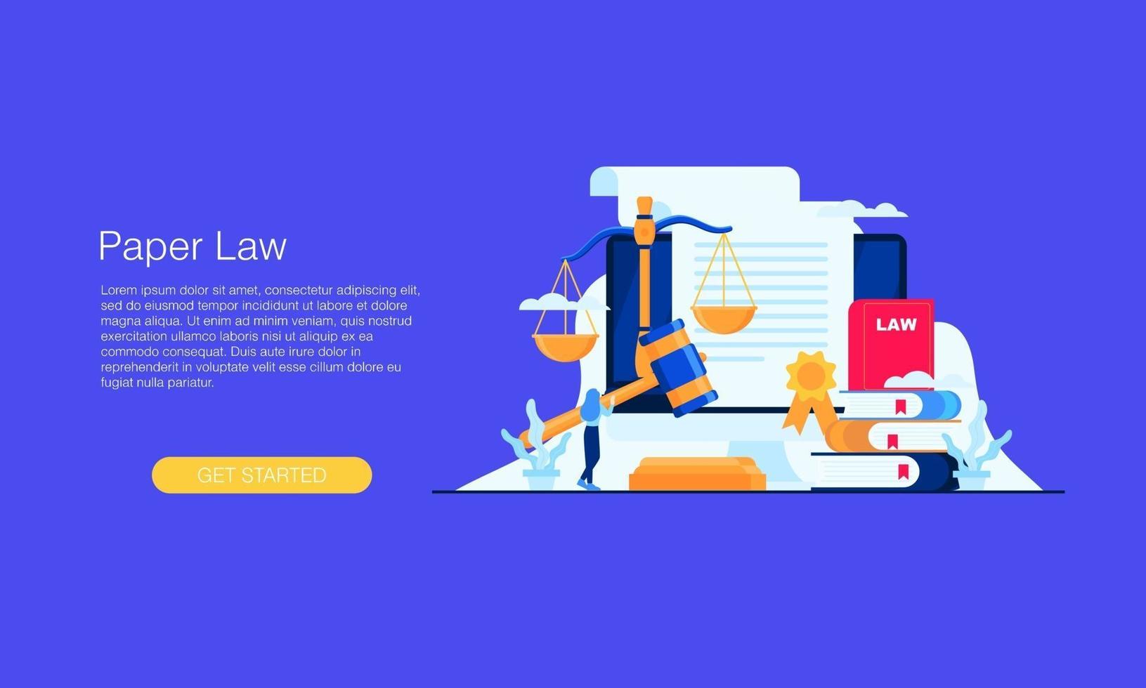 El diseño de fondo de plantilla de concepto de ilustración de vector de juicio legal se puede utilizar para presentación web banner ui ux página de inicio