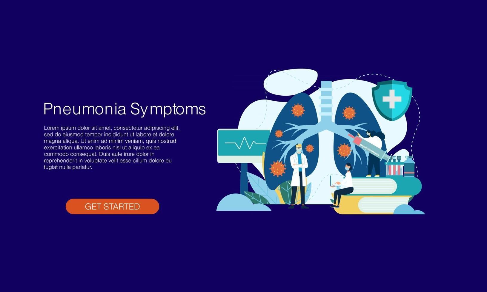 El fondo de la plantilla del diseño del ejemplo del vector del virus de la corona de la neumonía se puede utilizar para la presentación del banner web ui ux página de inicio