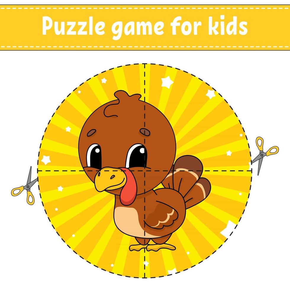 Puzzle game for kids. Education developing worksheet. Learning game for children. Activity page. For toddler. Riddle for preschool. Simple flat isolated vector illustration in cute cartoon style.