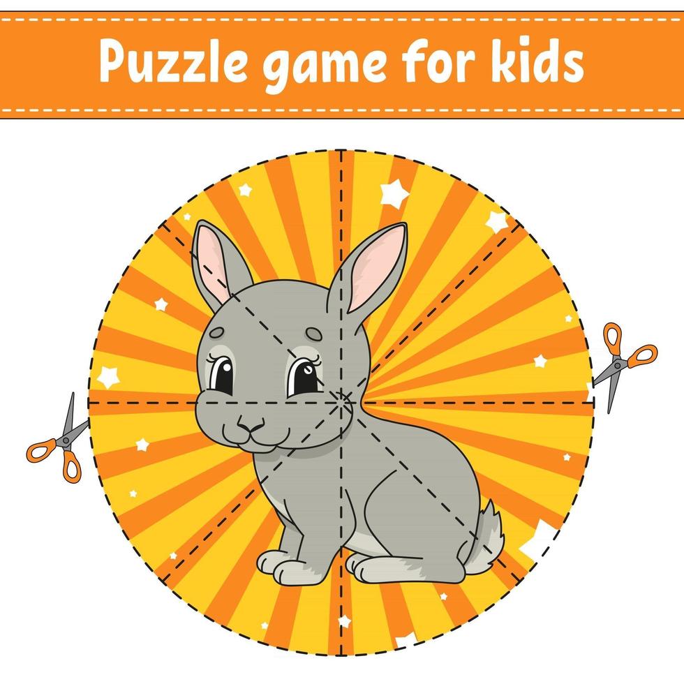 Puzzle game for kids. Education developing worksheet. Learning game for children. Activity page. For toddler. Riddle for preschool. Simple flat isolated vector illustration in cute cartoon style.