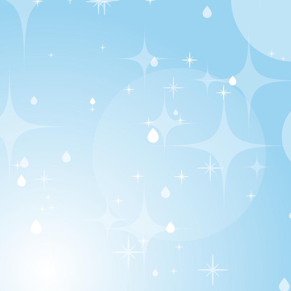 Light blue abstract background with stars and bokeh. Beautiful sky. Simple flat vector illustration.