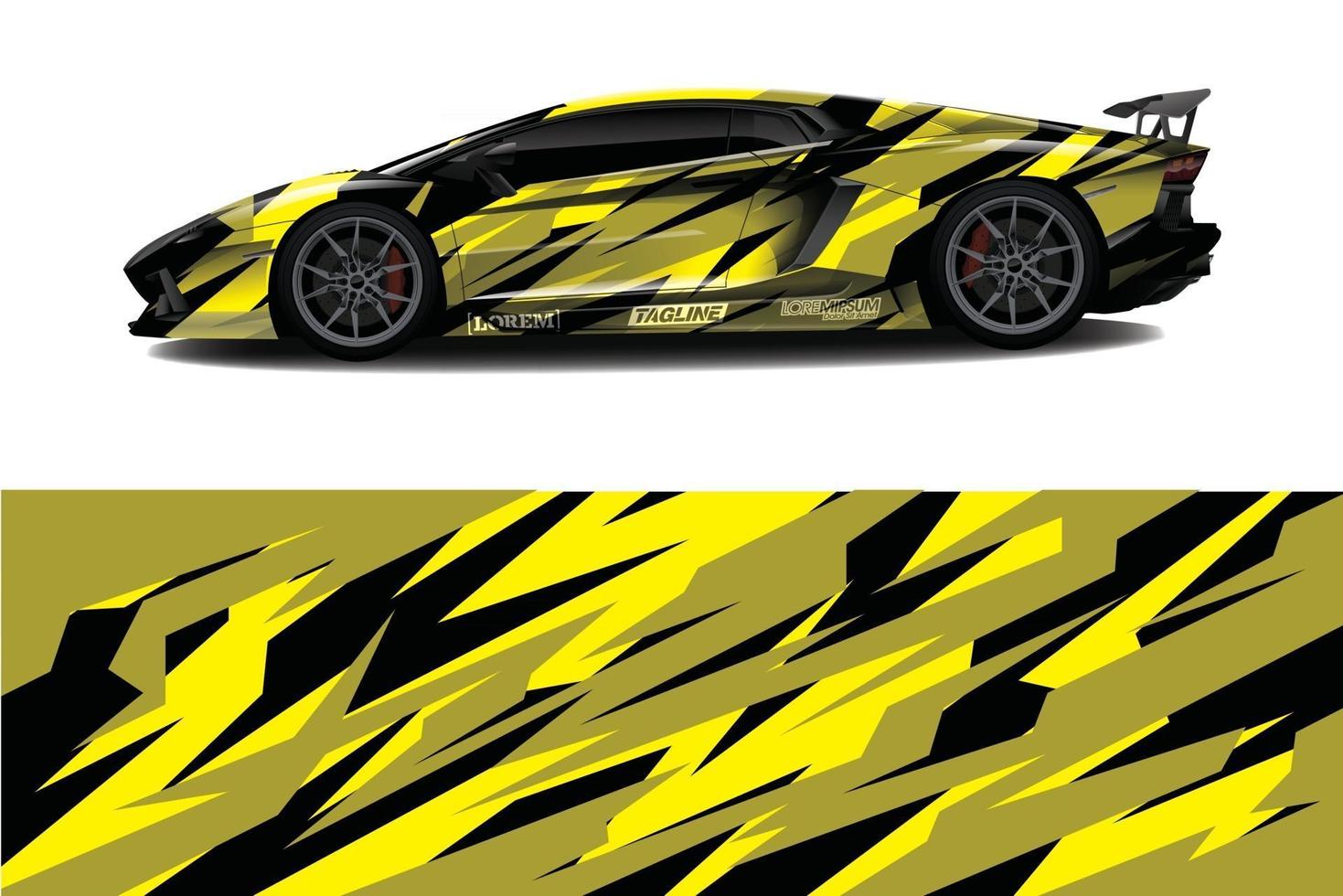 sport car decal wrap design vector