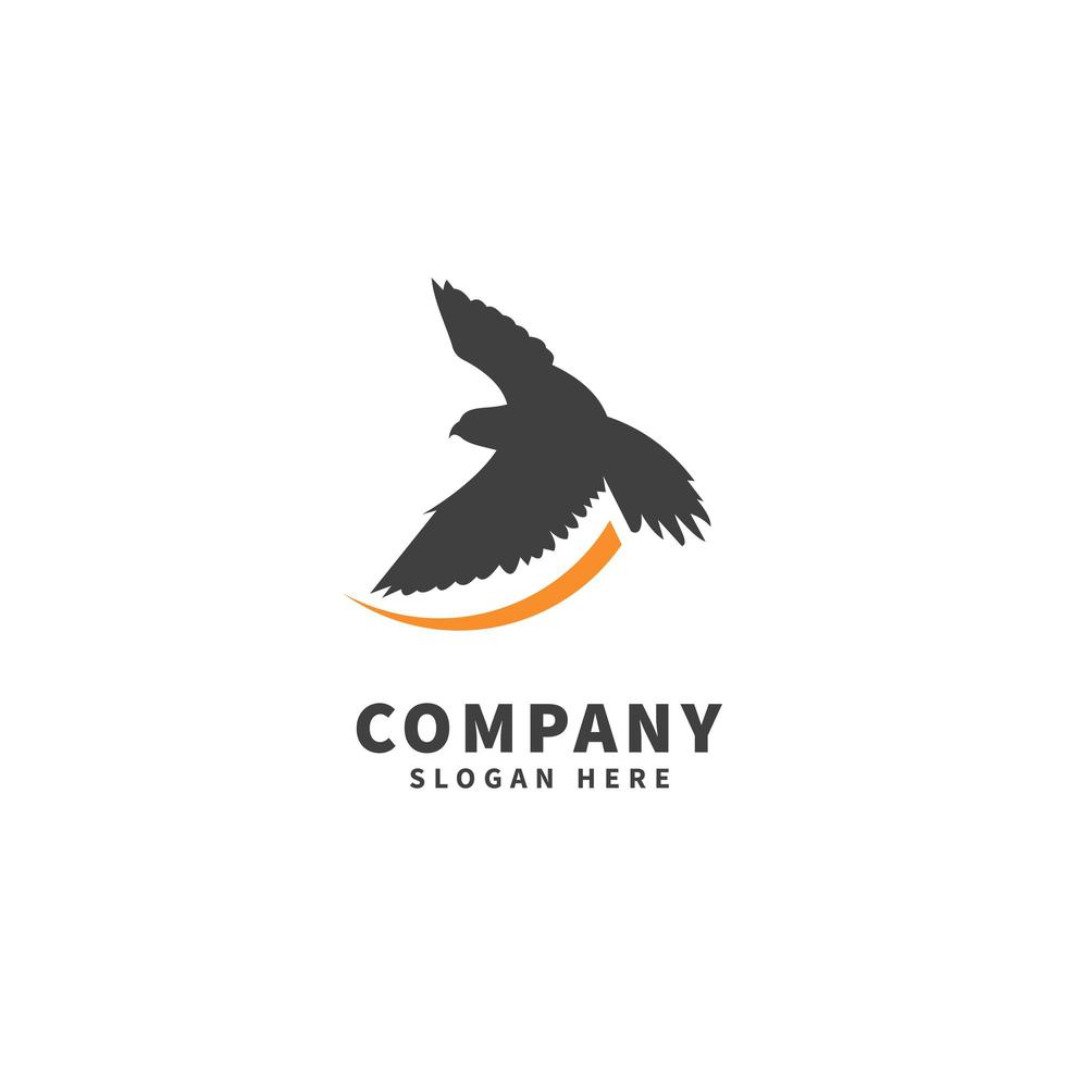 Falcon logo design template, icon illustration, flying vector