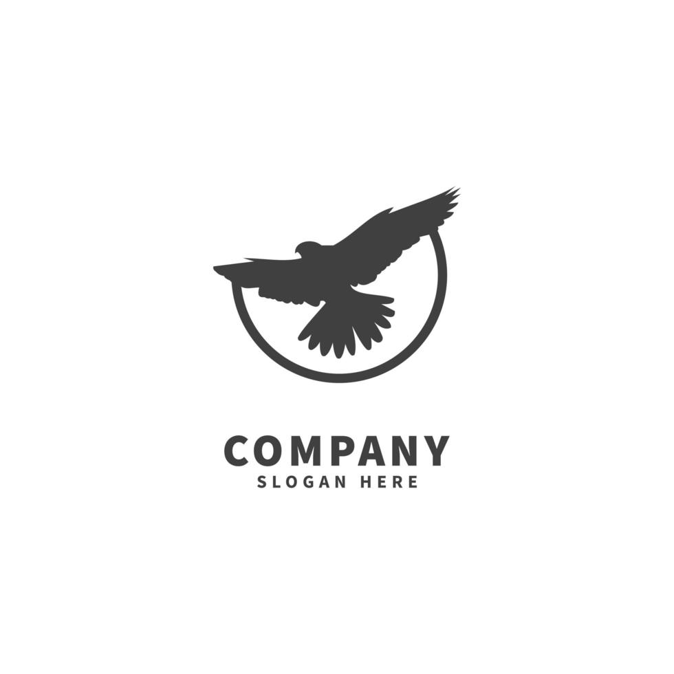 Falcon logo design template, icon illustration, flying vector