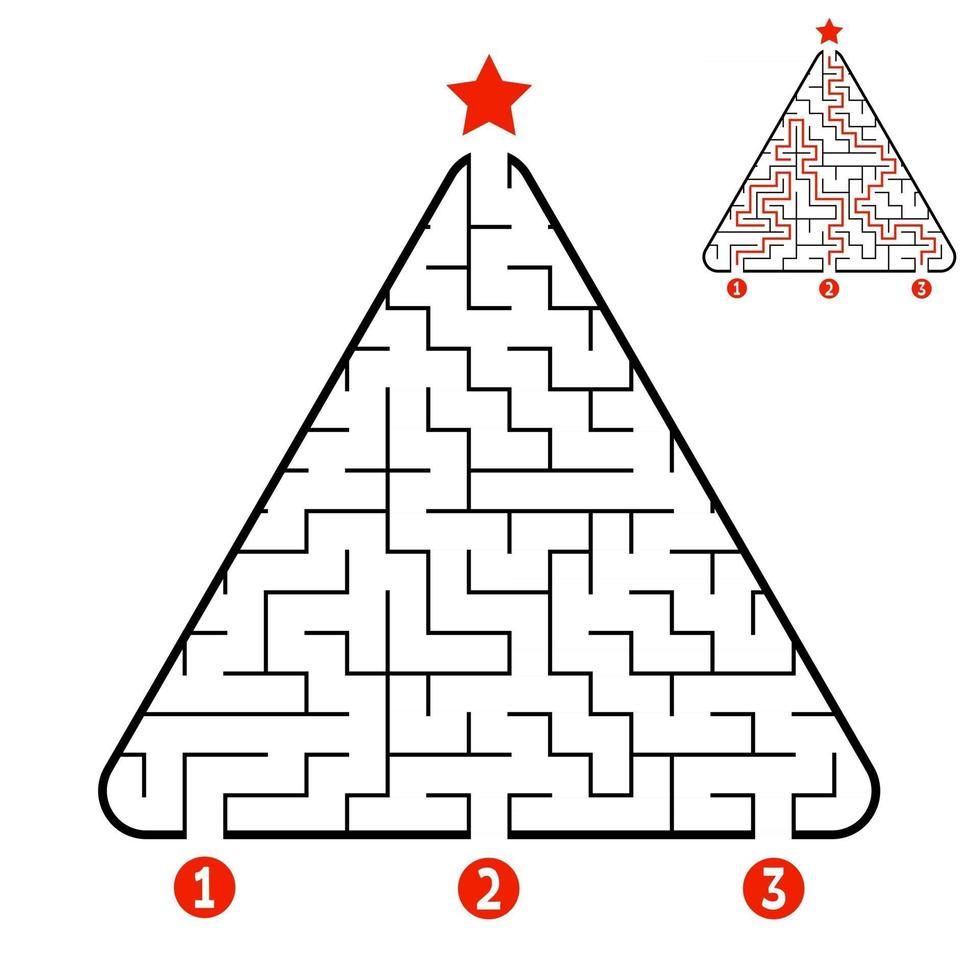 Abstract triangle labyrinth. Game for kids. Puzzle for children. Find ...