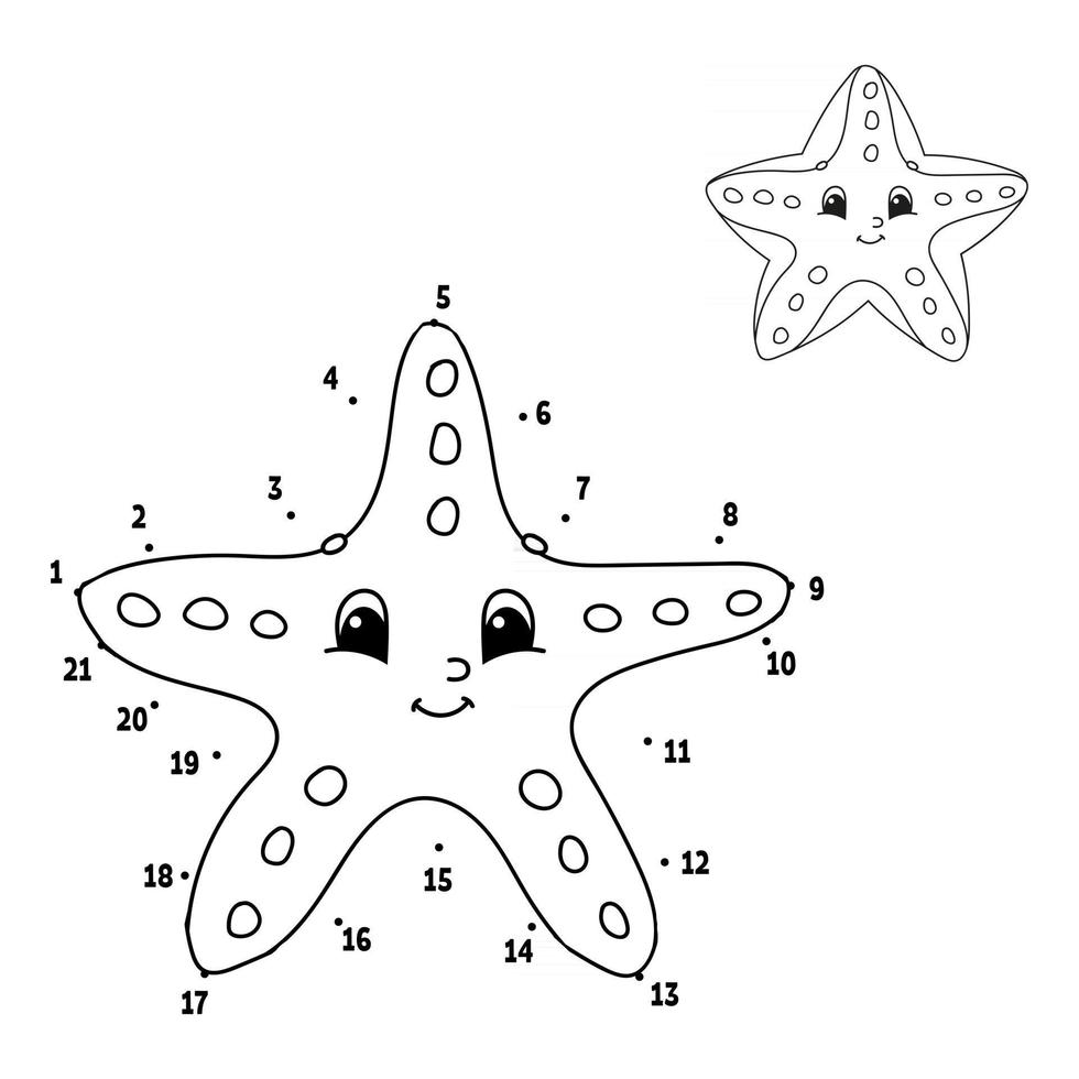 Dot to dot. Draw a line. Handwriting practice. Learning numbers for kids. Education developing worksheet. Activity coloring page. Game for toddler. Isolated vector illustration. Cartoon style.