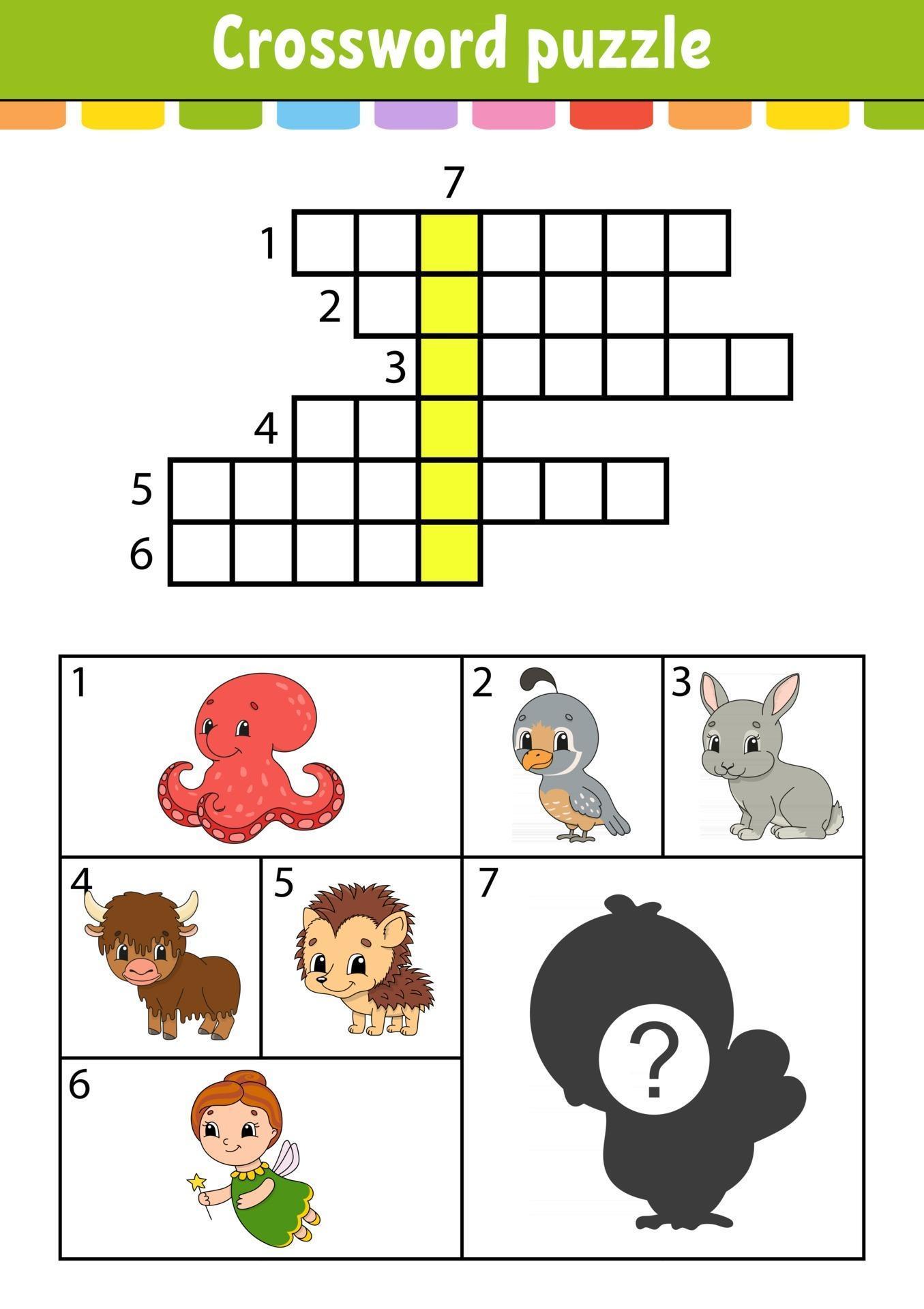 Crossword puzzle Education developing worksheet Activity page for