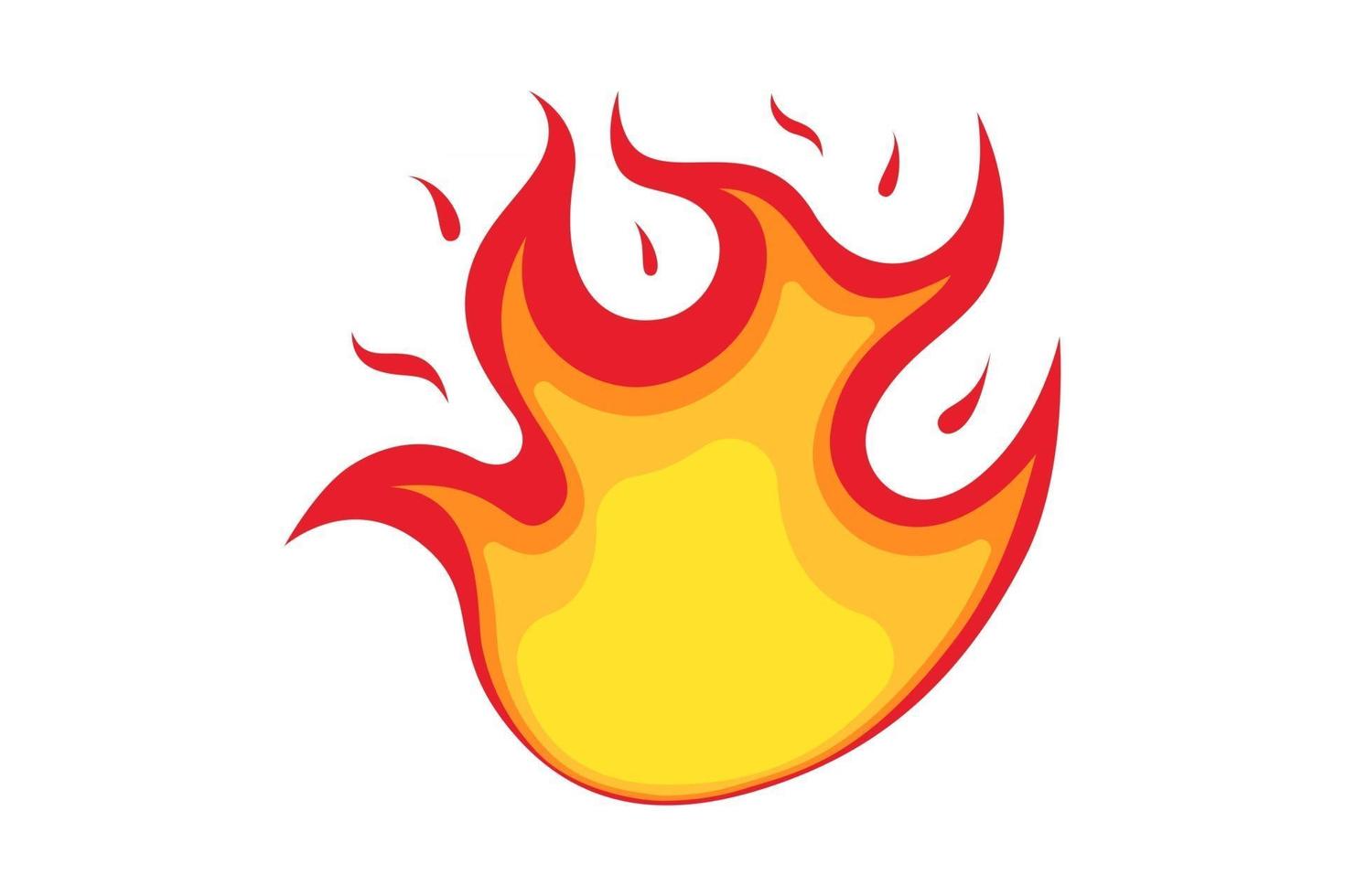 Fire flame emoji icon. Isolated bonfire sign emoticon symbol on white background. Vector burn illustration